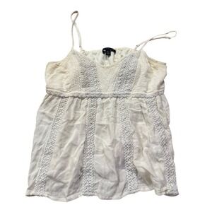 American Eagle Outfitters Cream Crochet Cami Top Women's Size M Medium